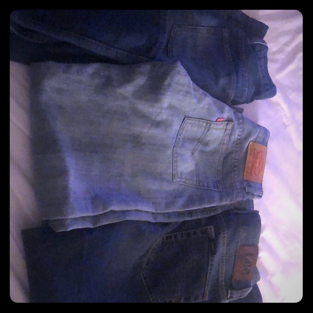 Boys jeans 2 pair levi , 1 lee , 1 Abercrombie